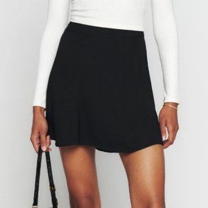Reformation Black Flounce Skirt Mini